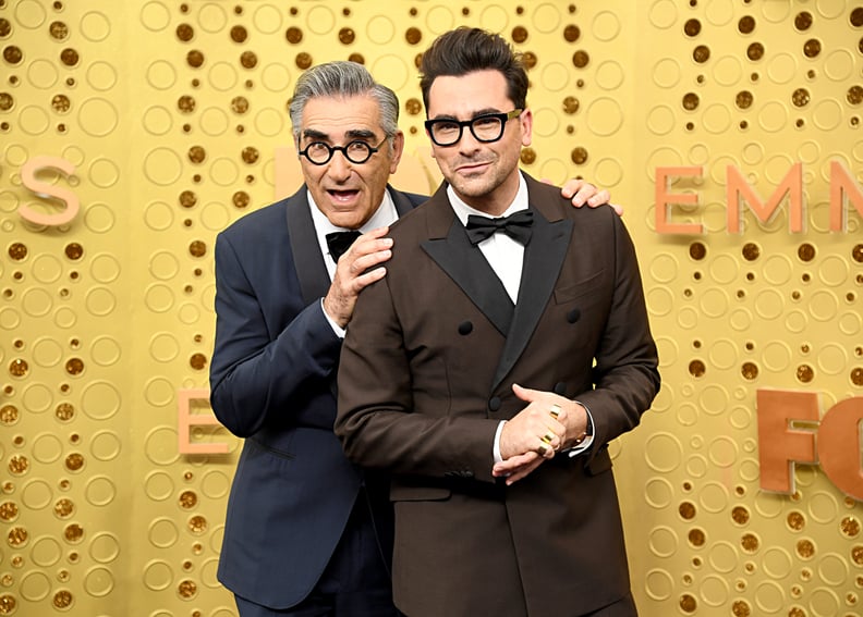 Eugene Levy and Dan Levy at the 2019 Emmys