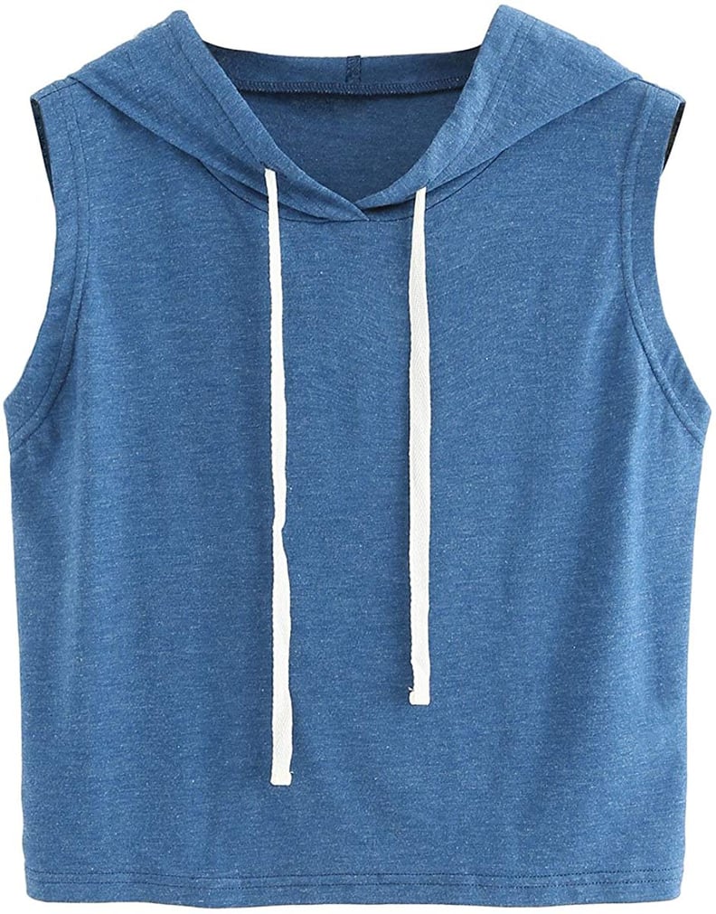 SweatyRocks Women's Sleeveless Hooded Crop Tank