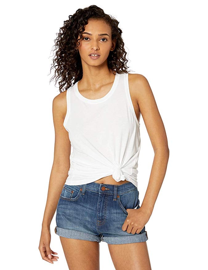 The Drop Women's Lauren Scoop Neck Relaxed Racer Tank Top