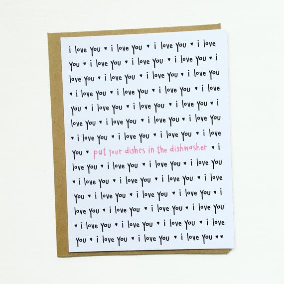 Help With the Dishes Valentine's Day Card