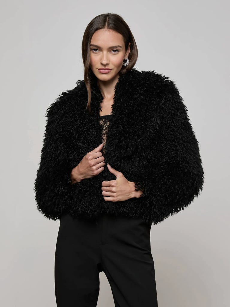 L'Agence Aura Cropped Faux Fur Jacket