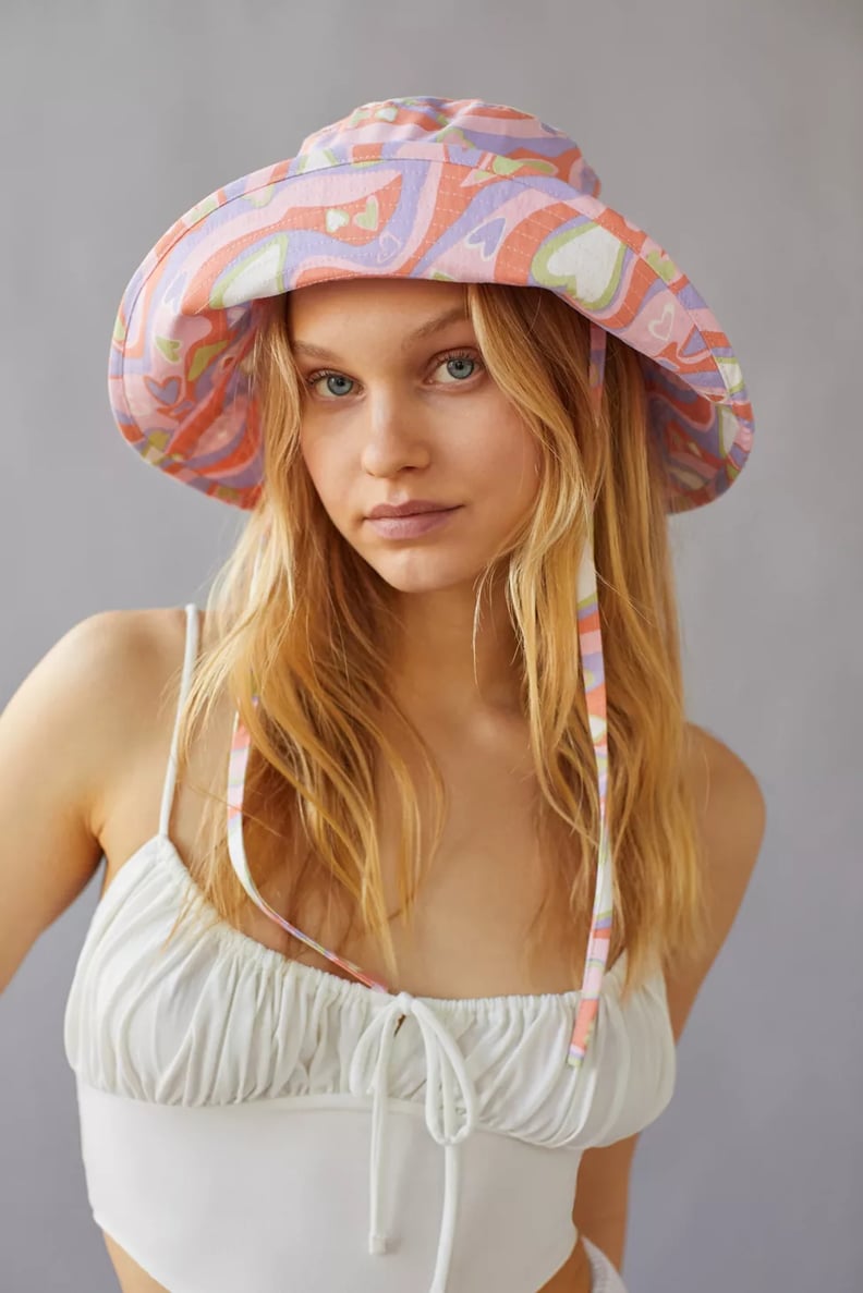 An Oversize Bucket Sun Hat: Piper Printed Wide Brim Bucket Hat