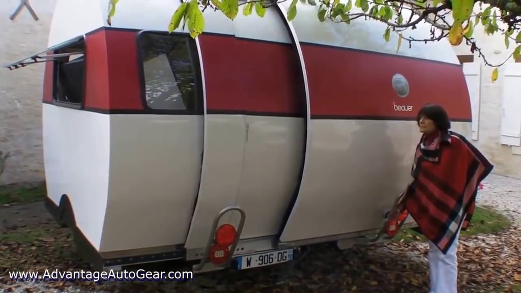 Expandable Teardrop Camper Trailer Caravan Triples its Size. The Beauer