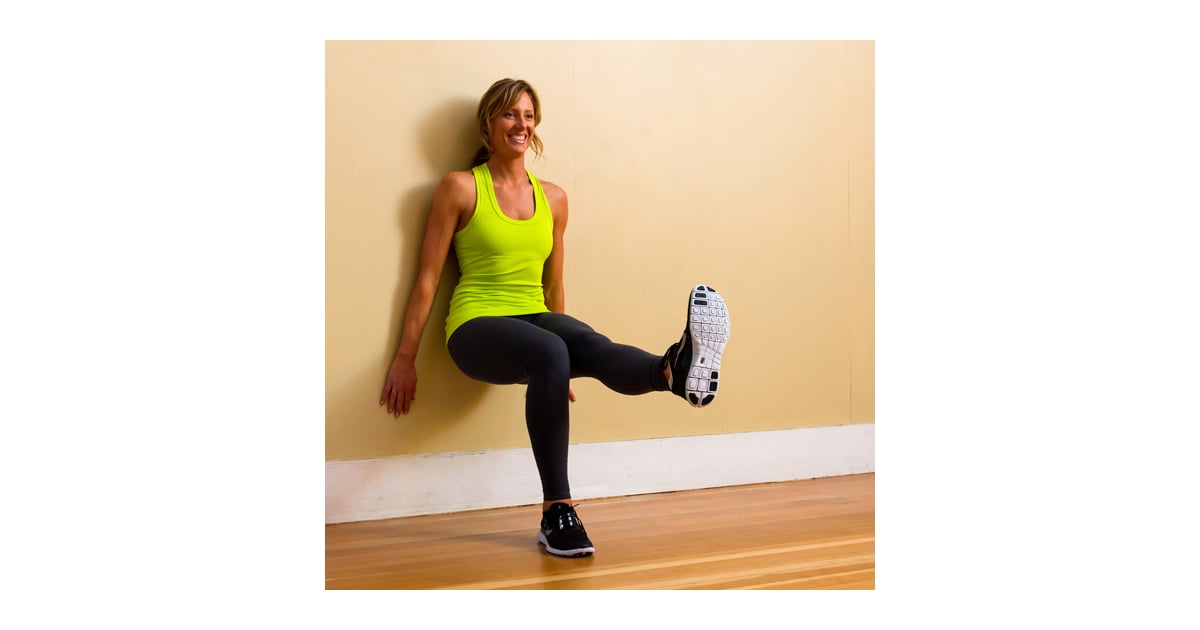 OneLegged Wall Sit Best IT Band Exercises POPSUGAR Fitness Photo 14