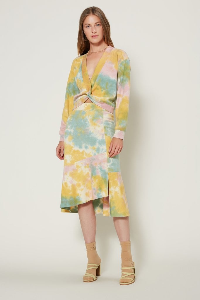 Current Air Tie Dye Knit Midi Skirt