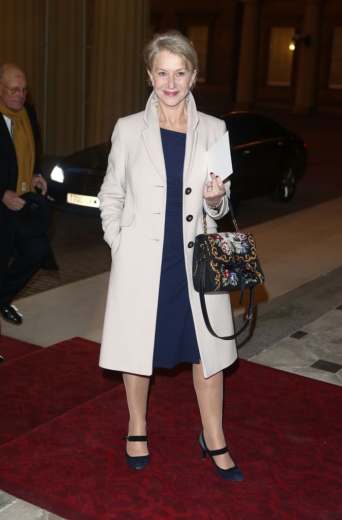 Helen Mirren arrived at Buckingham Palace.