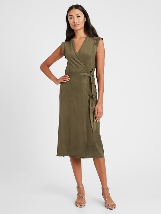 Banana Republic Vegan Suede Wrap Dress