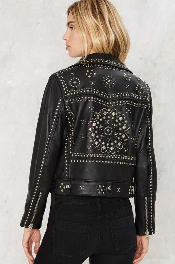 Nasty Gal Who's That Girl Studded Leather Jacket ($328) | Olivia ...