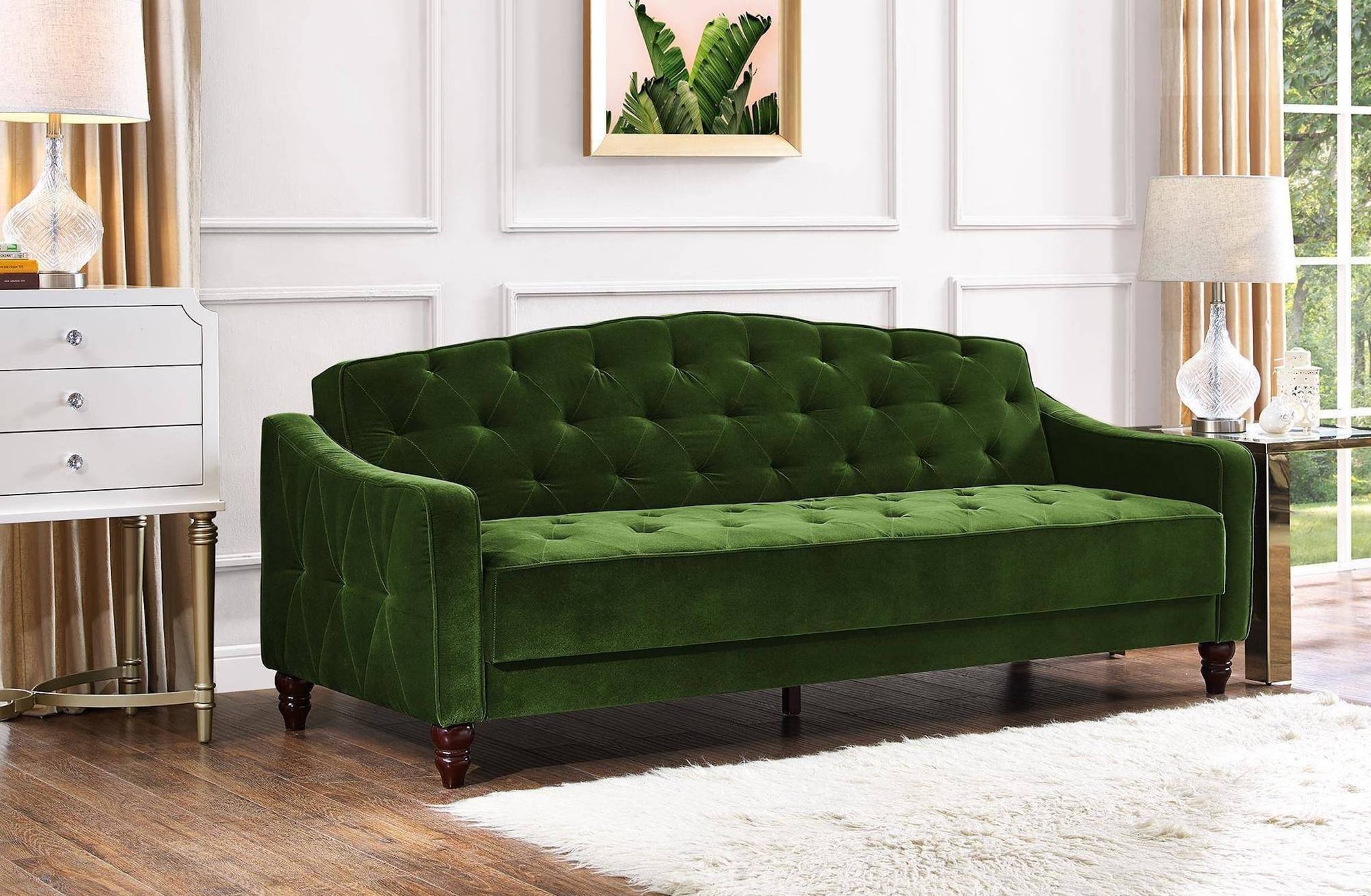 jonathan tufted velvet sofa bed sleeper