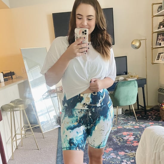 Old Navy Marble Bike Shorts Editor Try-On and Review 2021