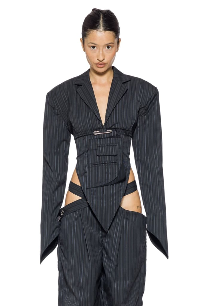 Sami Miro Vintage V-Cut Open Back Blazer