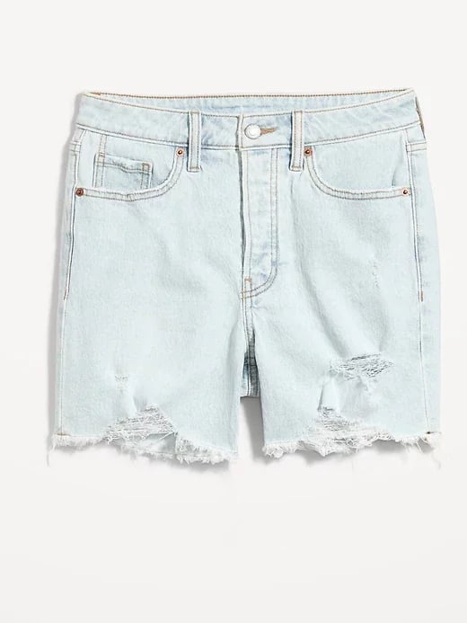 Old Navy High-Waisted Button-Fly OG Straight Ripped Cut-Off Jean Shorts