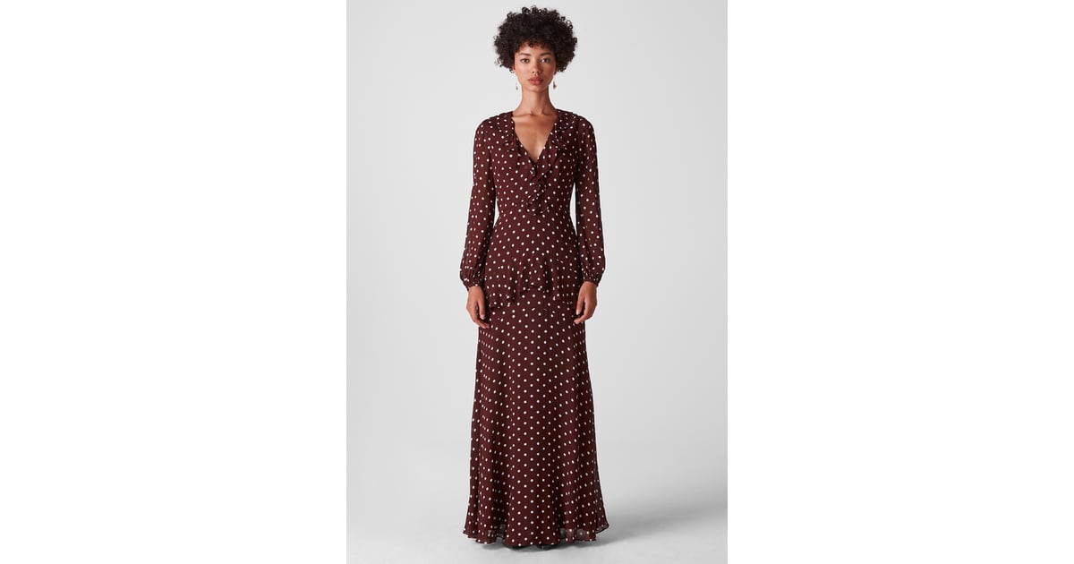 whistles spot print maxi dress