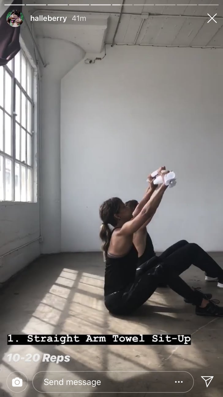 Straight Arm Towel Sit Up I Tried Halle Berry s Bodyweight Ab