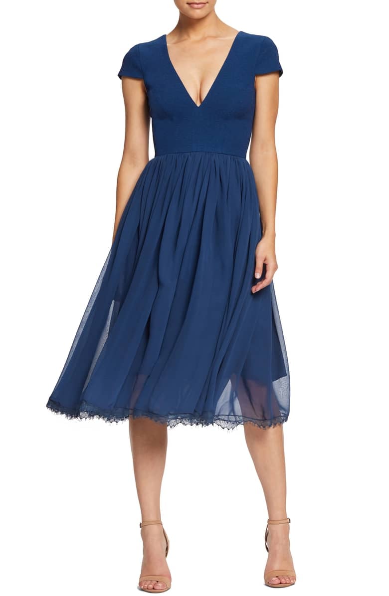 Dress the Population Corey Chiffon Fit & Flare Dress