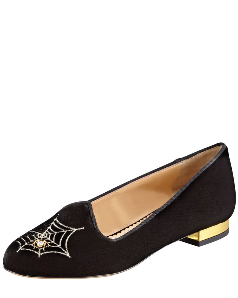 Charlotte Olympia Spider-Embroidered Slipper