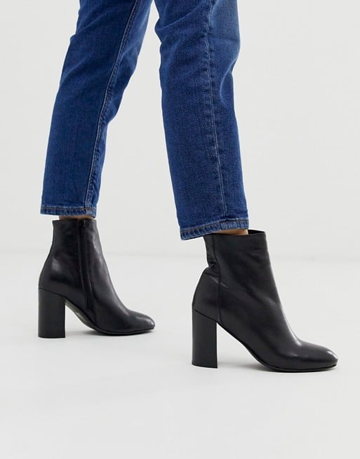 ASOS Design Rescue Leather Block Heel Boots