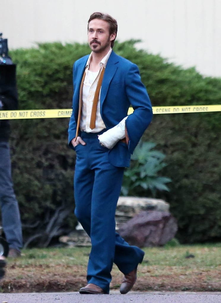 Ryan Gosling filmed scenes for The Nice Guys in LA on Friday.