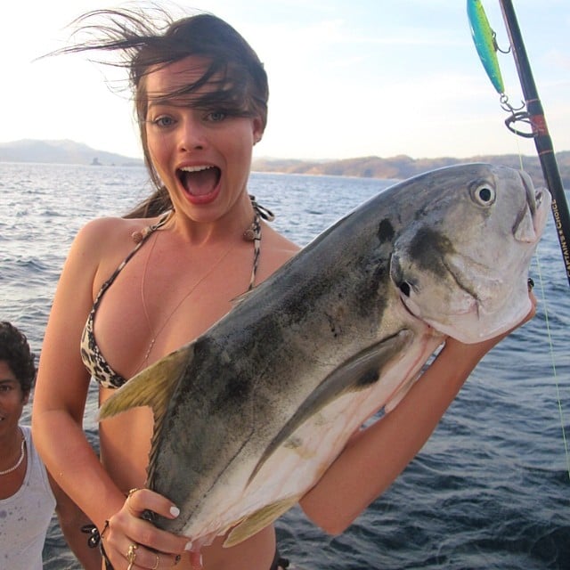 Margot Robbie showed off her bikini body . . . with a fish!
Source: Instagram user margotrobbie