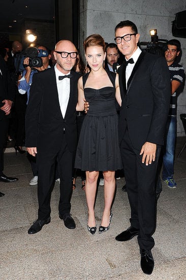 Scarlett Johansson parties with Dolce & Gabbana designers Domenico Dolce and Stefano Gabbana at Milan Fashion Week on Sept. 25.
Scarlett Johansson parties with Dolce & Gabbana designers Domenico Dolce and Stefano Gabbana at Milan Fashion Week on Sept. 25.