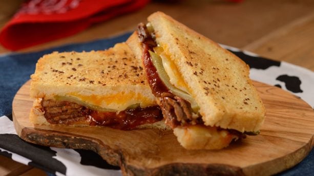 The BBQ Brisket Melt on the menu at Woody's Lunch Box.
