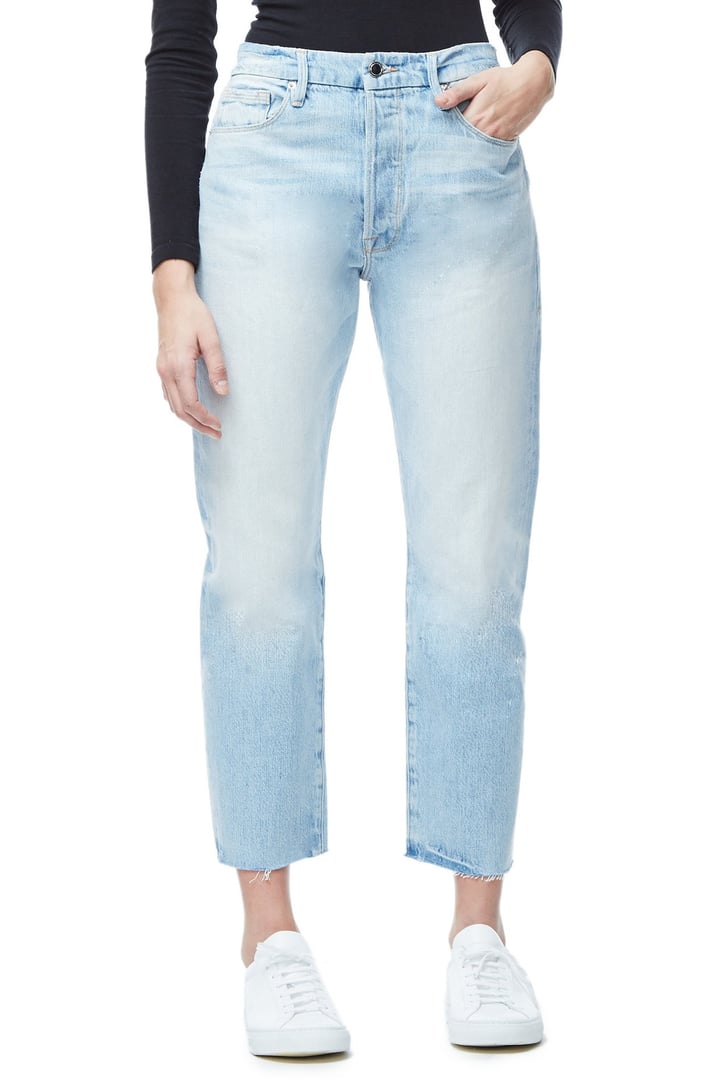 Good American Good Cuts Raw Edge Jeans Best Boyfriend Jeans For Curvy Women POPSUGAR Fashion