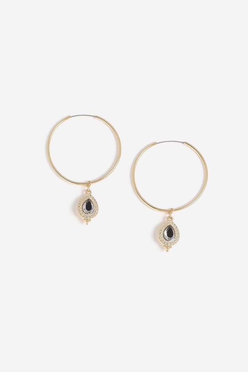 Topshop Stone Drop Hoops