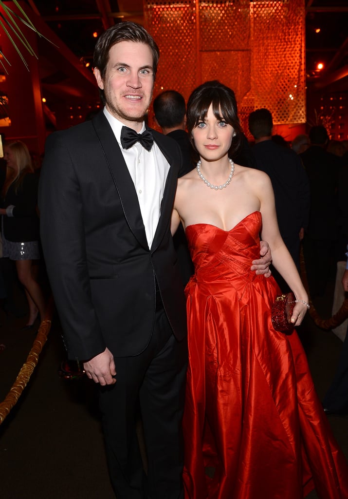 Couple Jamie Linden and Zooey Deschanel were at the Fox celebration