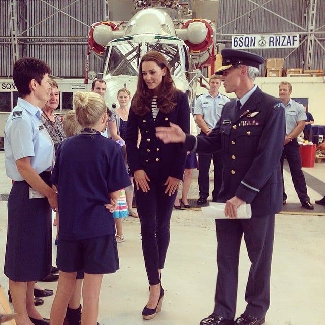 Kate greeted families at an air force base in New Zealand.
Source: Instagram user clarencehouse
