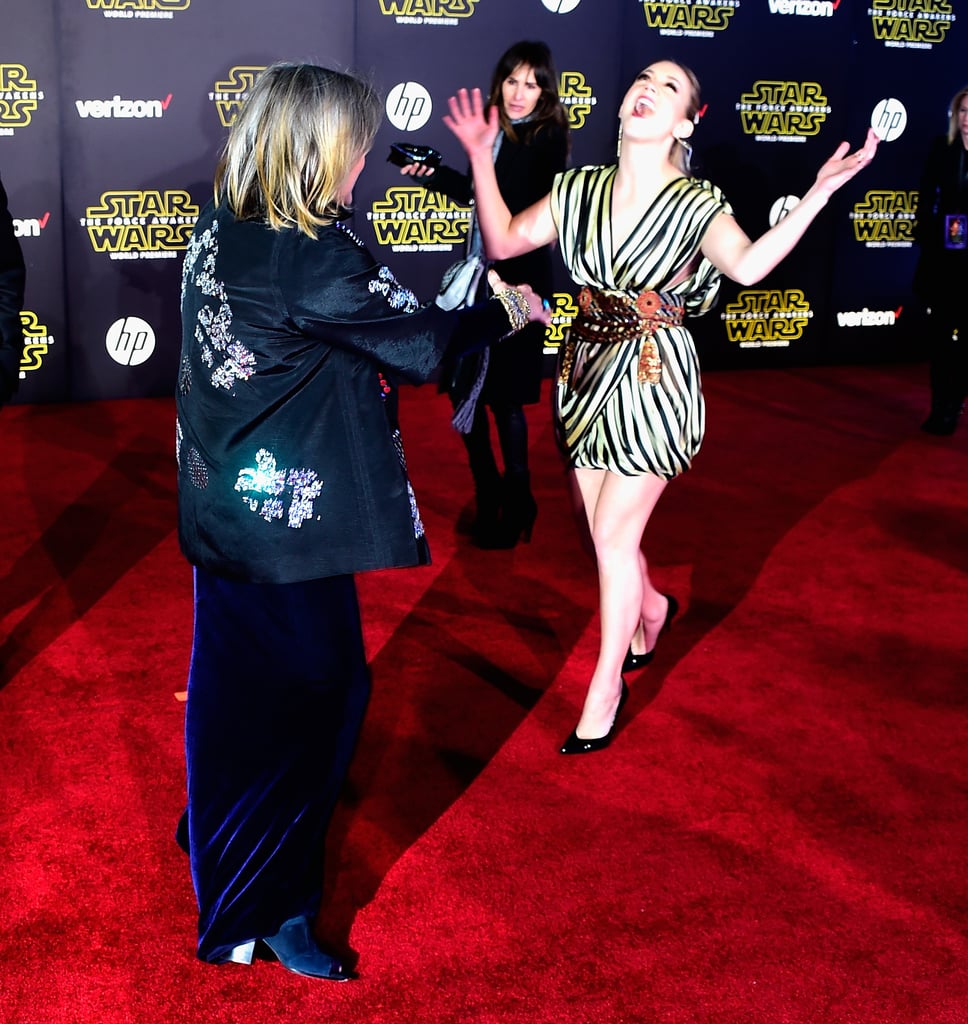 Carrie Fisher and Billie Lourd at Star Wars LA Premiere