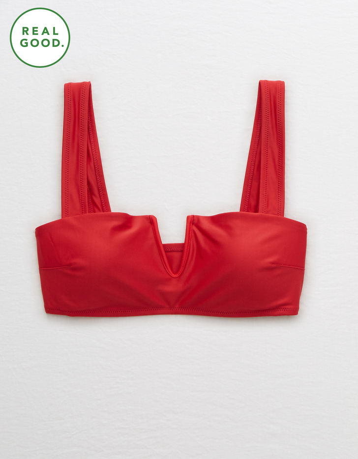 Aerie V Bandeau Bikini Top Aerie's Sustainable Swimsuits Made From Plastic Bottles POPSUGAR
