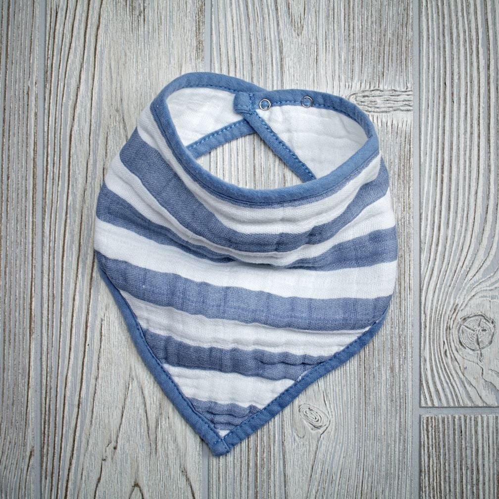 Aden + Anais Blue Stripe Bandana Bib