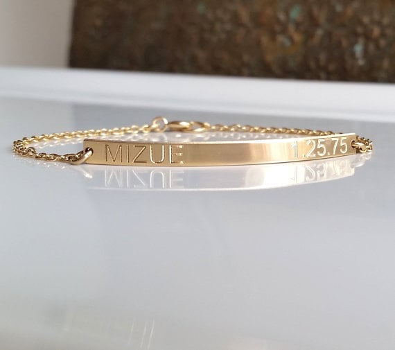 Nameplate Bracelet With Date