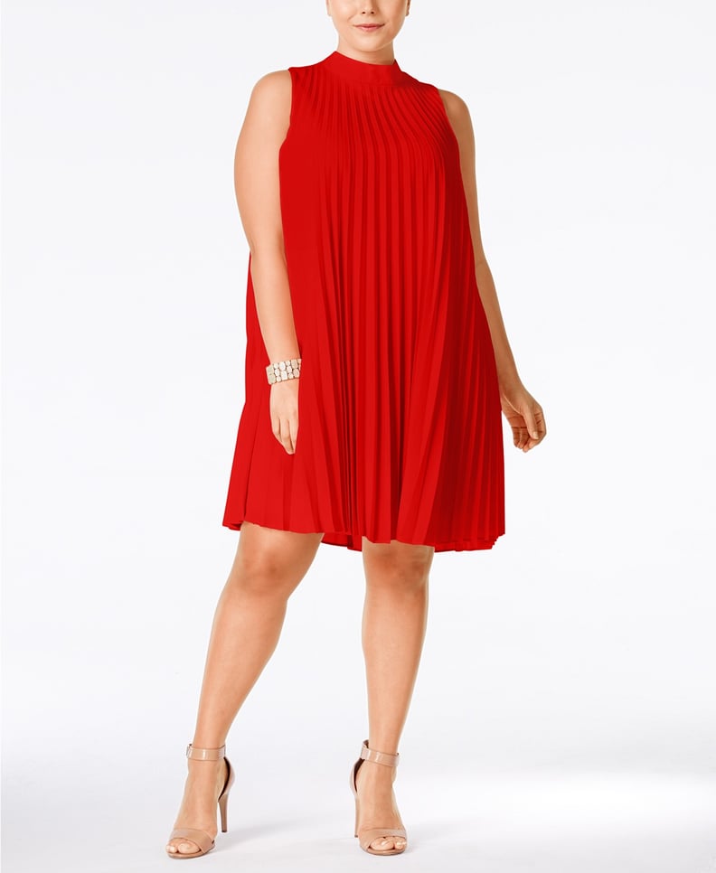 Soprano High-Neck Pleated Shift Dress