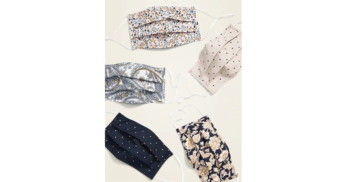 Old Navy Variety 5Pack of TripleLayer Cloth Pleated Face Masks in
