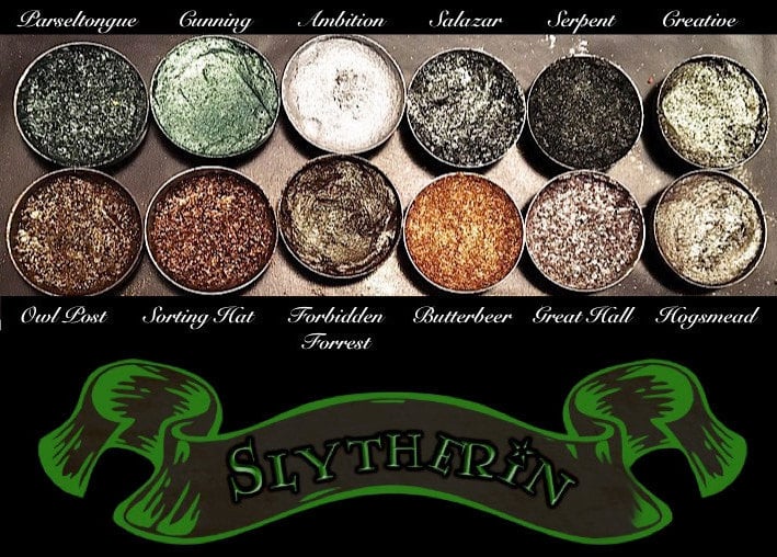 Though there are eye shadow palettes for all four Hogwarts houses, the Slytherin is our top pick. We love the nod to Slytherin's iconic emerald and silver house colors.
Slytherin House Eye Shadow Palette Vegan Harry Potter Eyeshadow ($40)