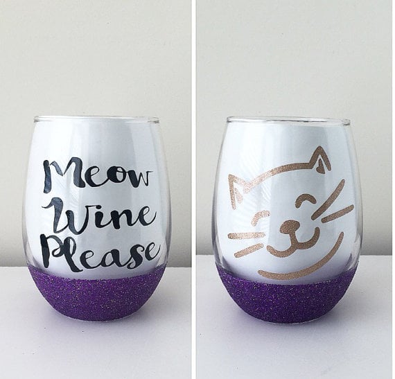 Meow Wine Please Wine Glass