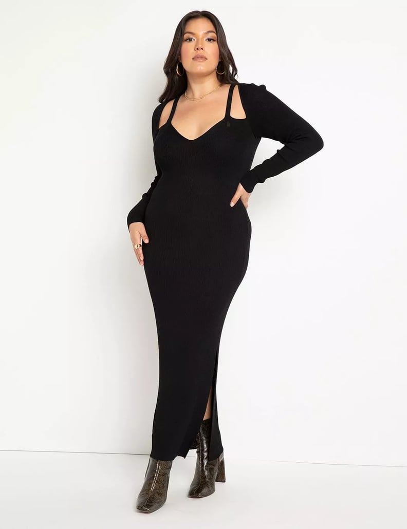 A Cutout Dress: Eloquii Cutout Detail Ribbed Dress