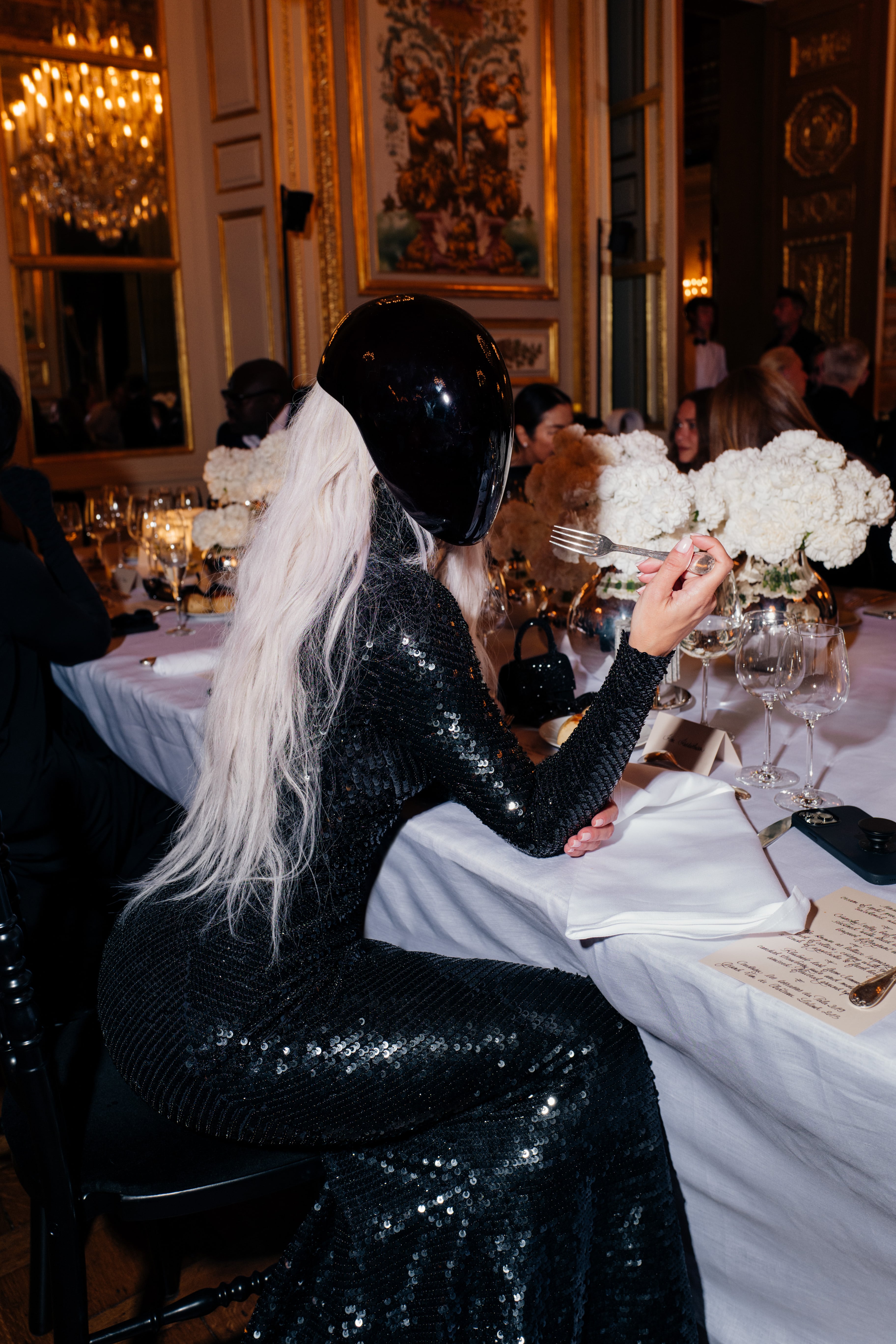 Kim Kardashian Wore A Balenciaga Tinsel Coat To Dinner With The