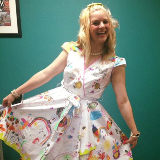 Teacher Creates DIY Dress With Students' Artwork