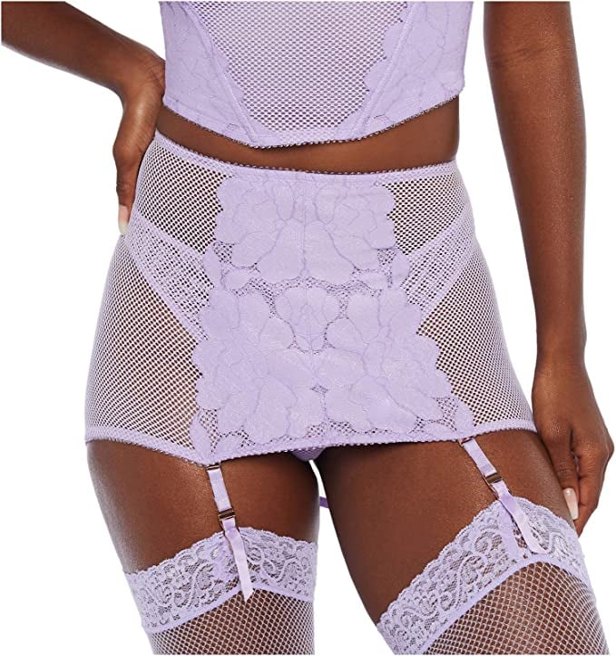 Savage x Fenty Floral Glow Lace & Mesh Garter Skirt