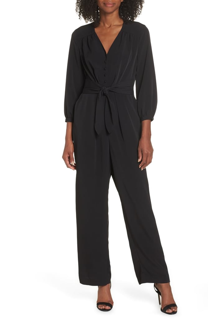 Maggy London Feather Crepe Jumpsuit