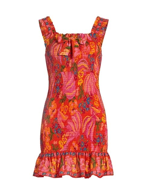 Farm Rio Red Spring Bananas Mini Dress