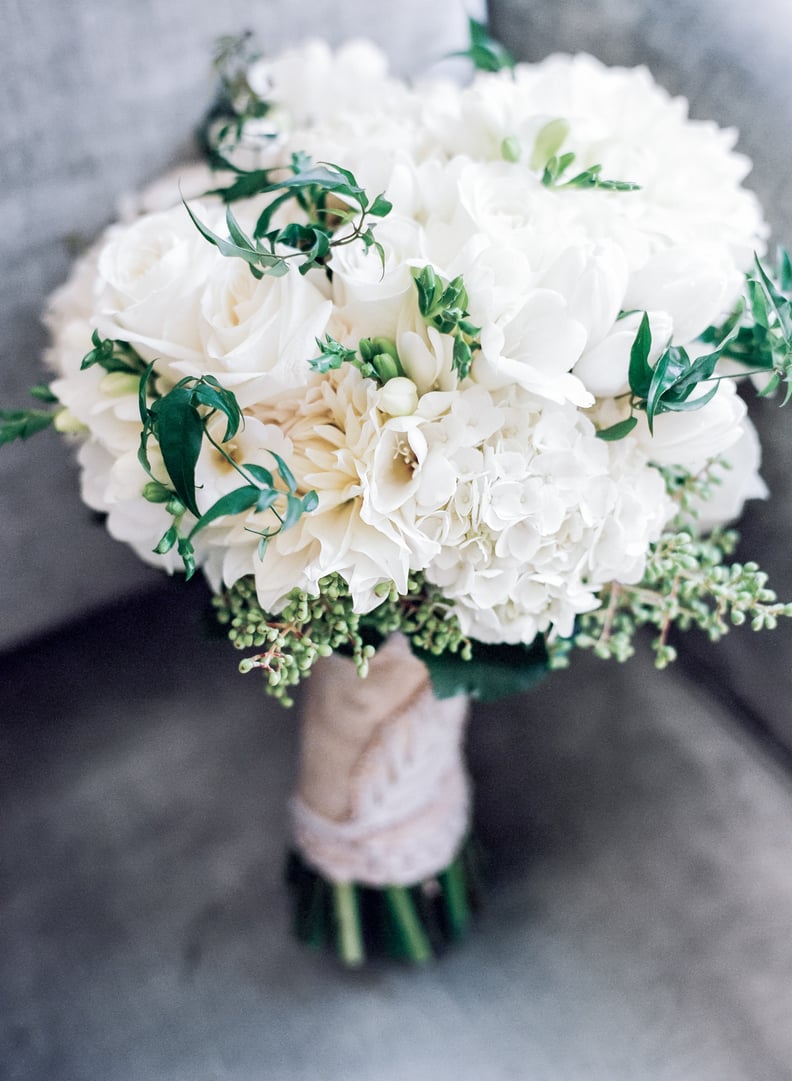 Tibet roses, Hydrangea, Seeded Eucalyptus, Fresia, Dahlias, and Jasmine