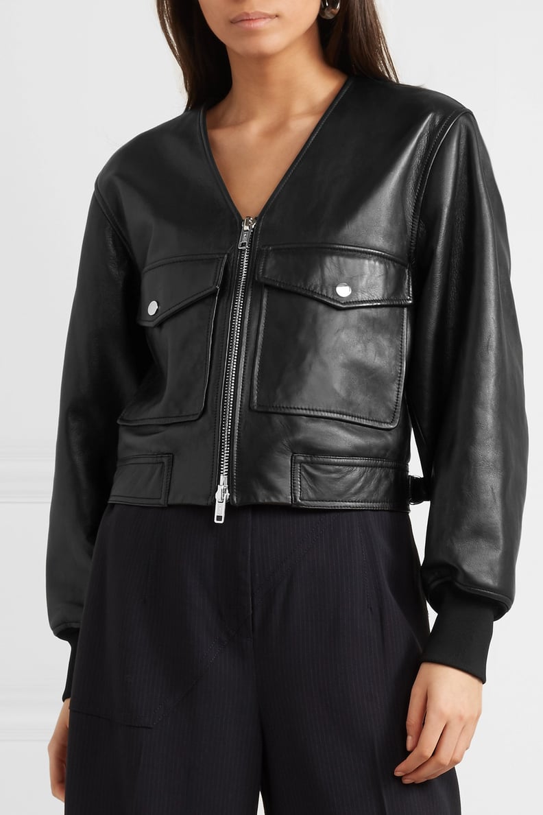 3.1 Phillip Lim Cropped Leather Bomber Jacket