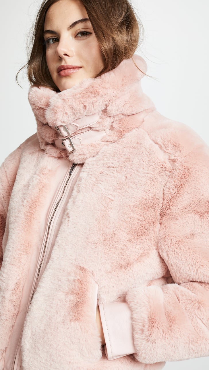 Blank Denim Faux Fur and Vegan Leather Bomber Jacket Best FauxFur