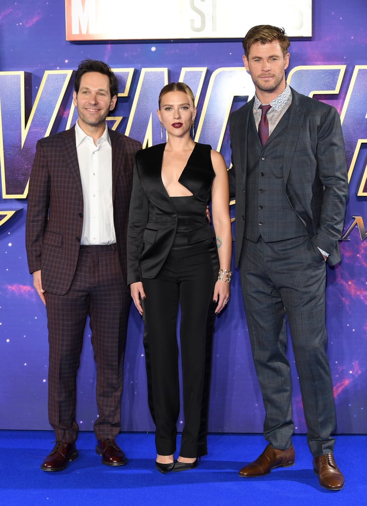 Scarlett Johansson Black Suit at Avengers Endgame Red Carpet