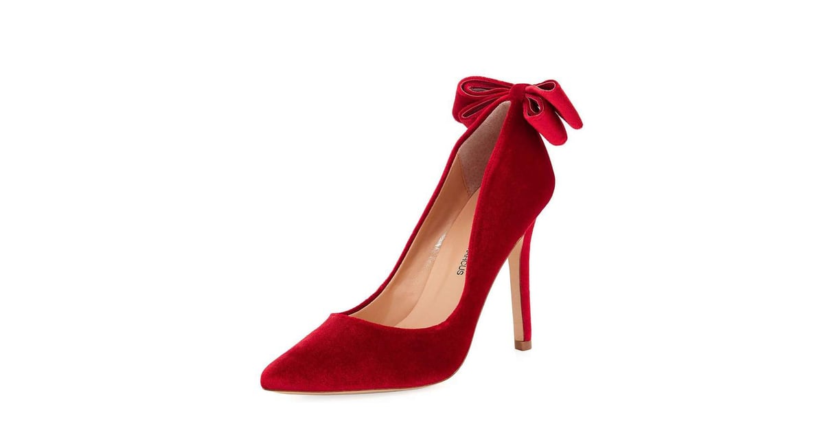 Neiman Marcus Verity Bow-Heel Velvet 