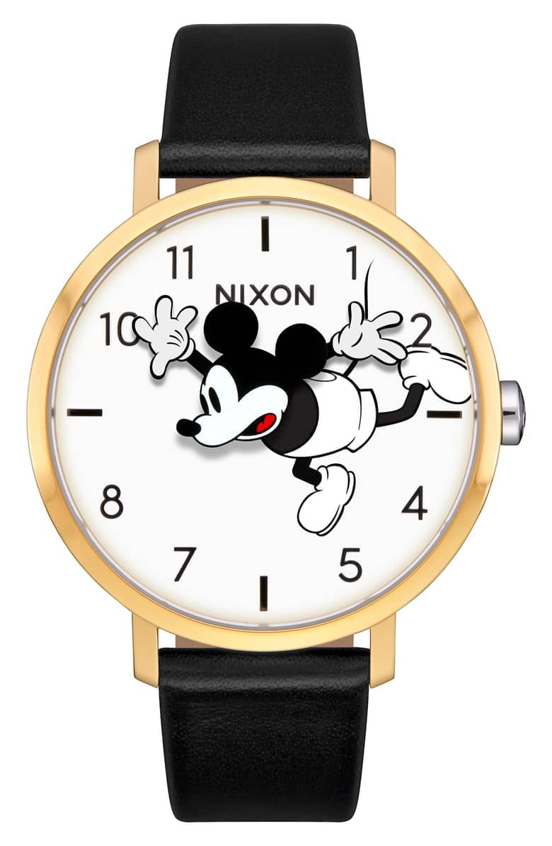 Nixon x Disney Arrow Mickey Leather Strap Watch