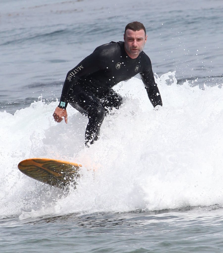 Liev Schreiber went surfing in Malibu, CA, on Saturday.